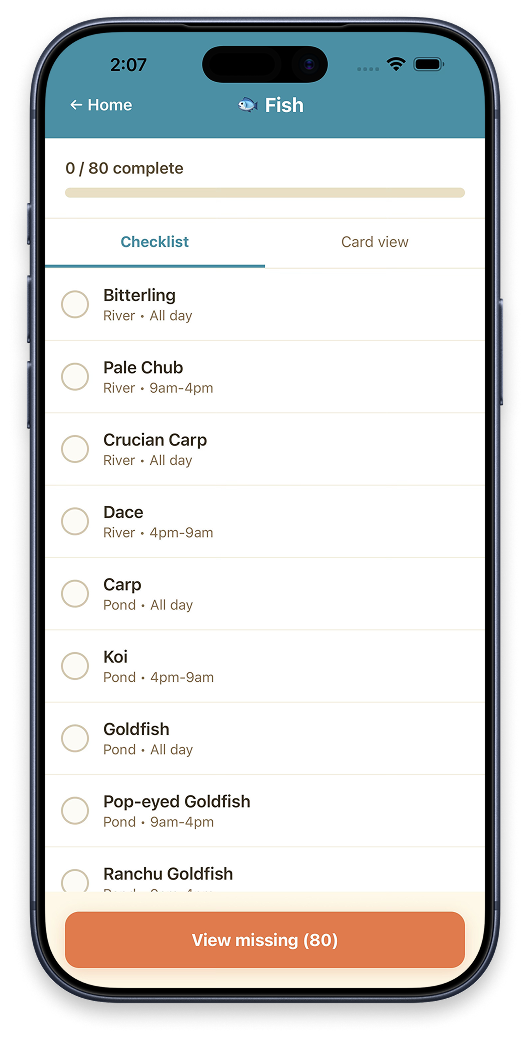 Fish list