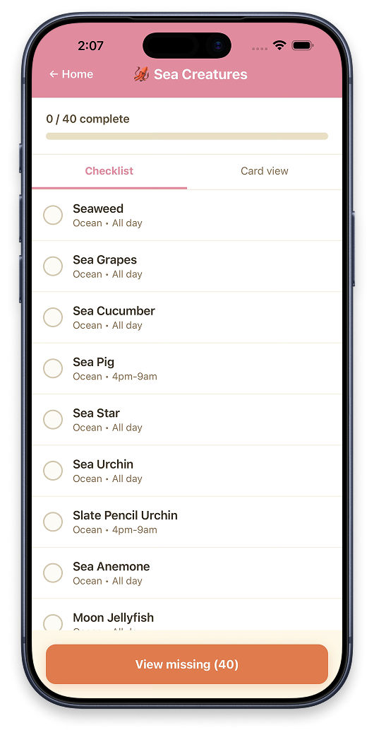 Sea creatures list