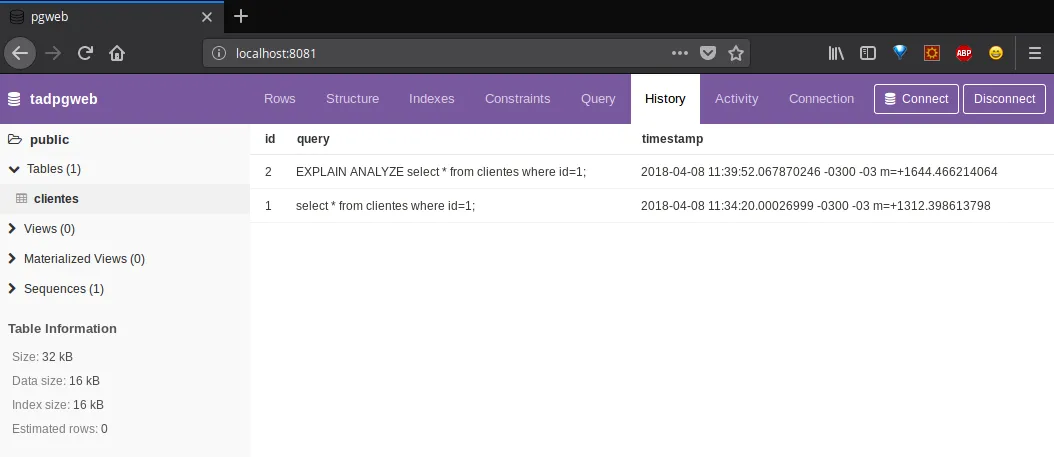 query history