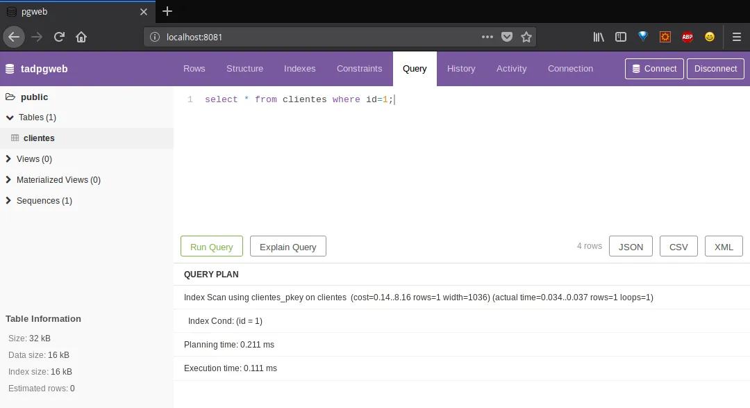 query details