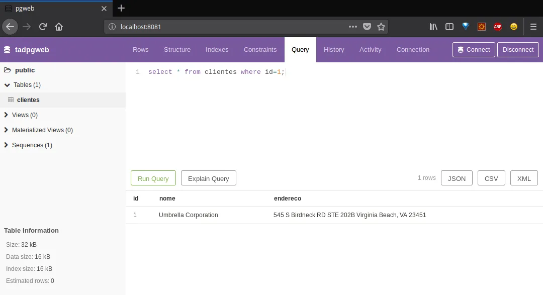 running a query